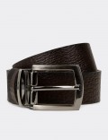 Leather Brown and Black Double Sided Men's Belt