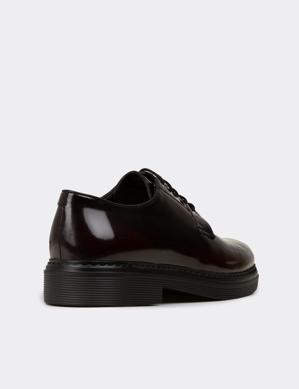 Men's Burgundy Leather Lace-up Footwear - 02011MBRDC01