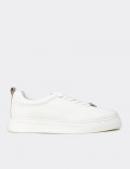 Men's White Leather Sneakers