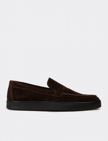 Men's Brown Suede Leather Loafers