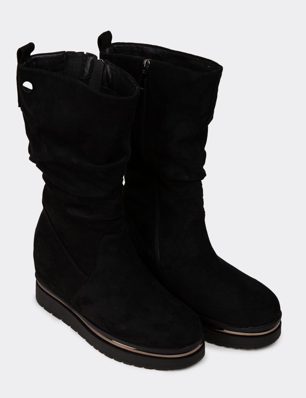 Women's Knee-High Black Boots - 25102ZSYHC01