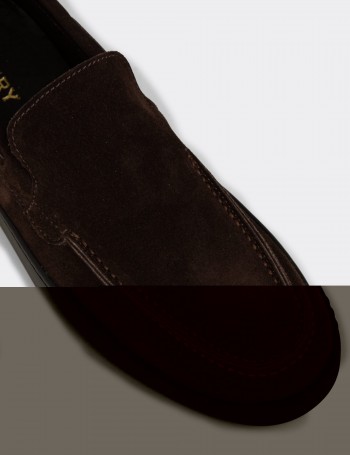 Men's Brown Suede Leather Loafers