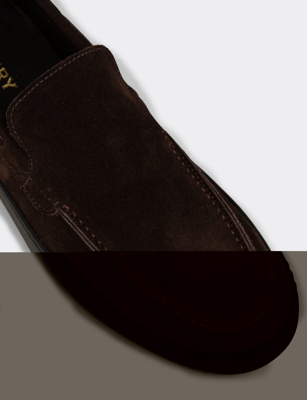 Men's Brown Suede Leather Loafers - 01993MKHVC01