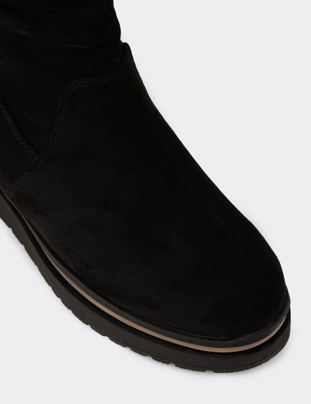 Women's Knee-High Black Boots - 25102ZSYHC01