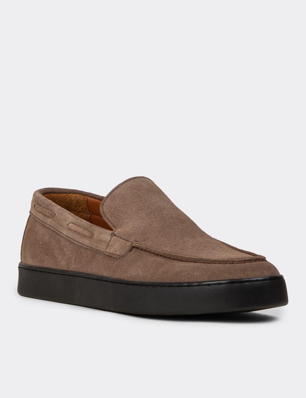 Men's Sandstone Suede Leather Loafers - 01993MVZNC01