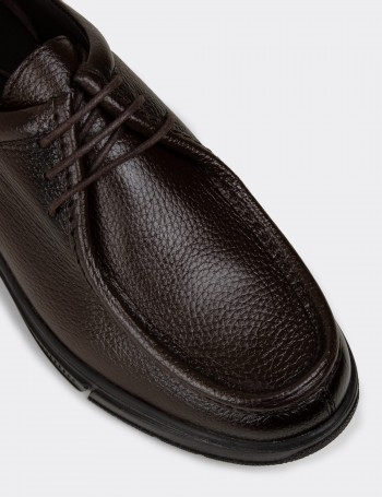 Men's Brown Leather Lace-up Shoes
