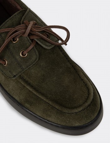 Men's Green Suede Leather Nautical Footwear