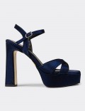 Women's Navy Heeled Pumps
