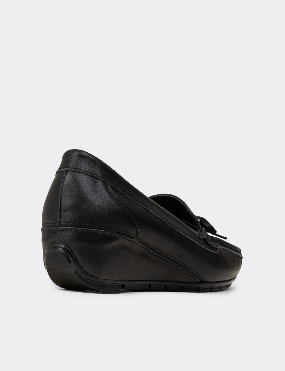 Women's Black Leather Shoes - DL201ZSYHC03