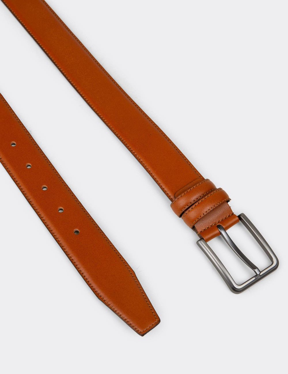 Leather Tan Men's Belt - TB004MTBAW01