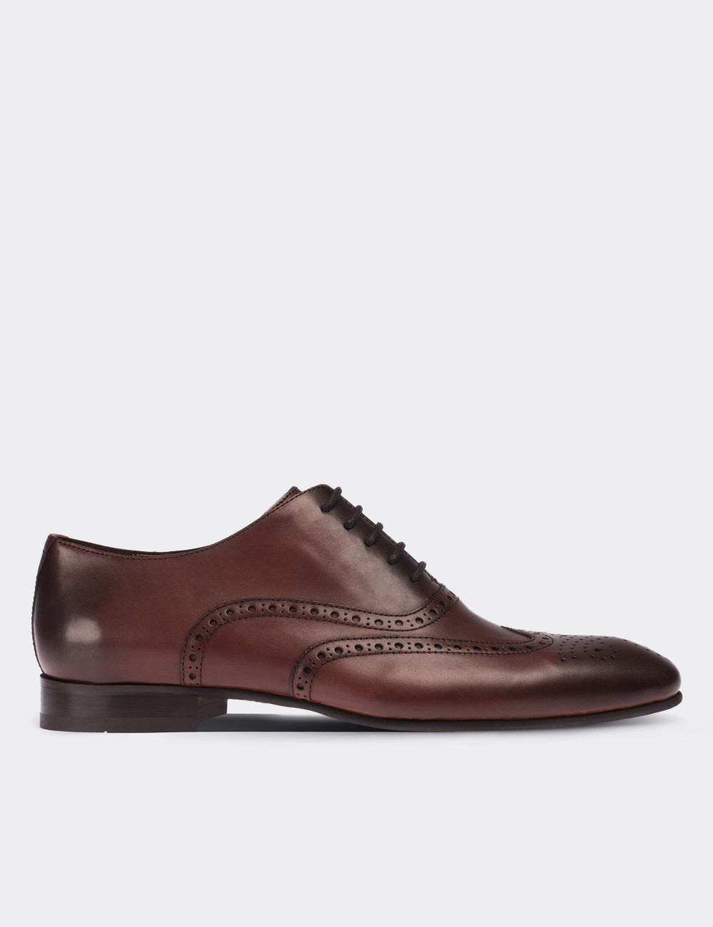 Burgundy  Leather Classic Shoes - 01785MBRDM01
