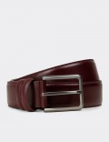 Leather Burgundy Men's Belt