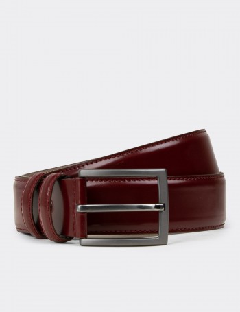 Leather Burgundy Men's Belt