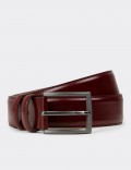Leather Burgundy Men's Belt