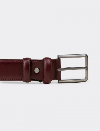 Leather Burgundy Men's Belt