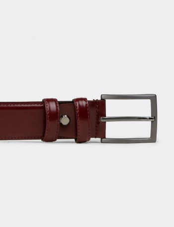 Leather Burgundy Men's Belt