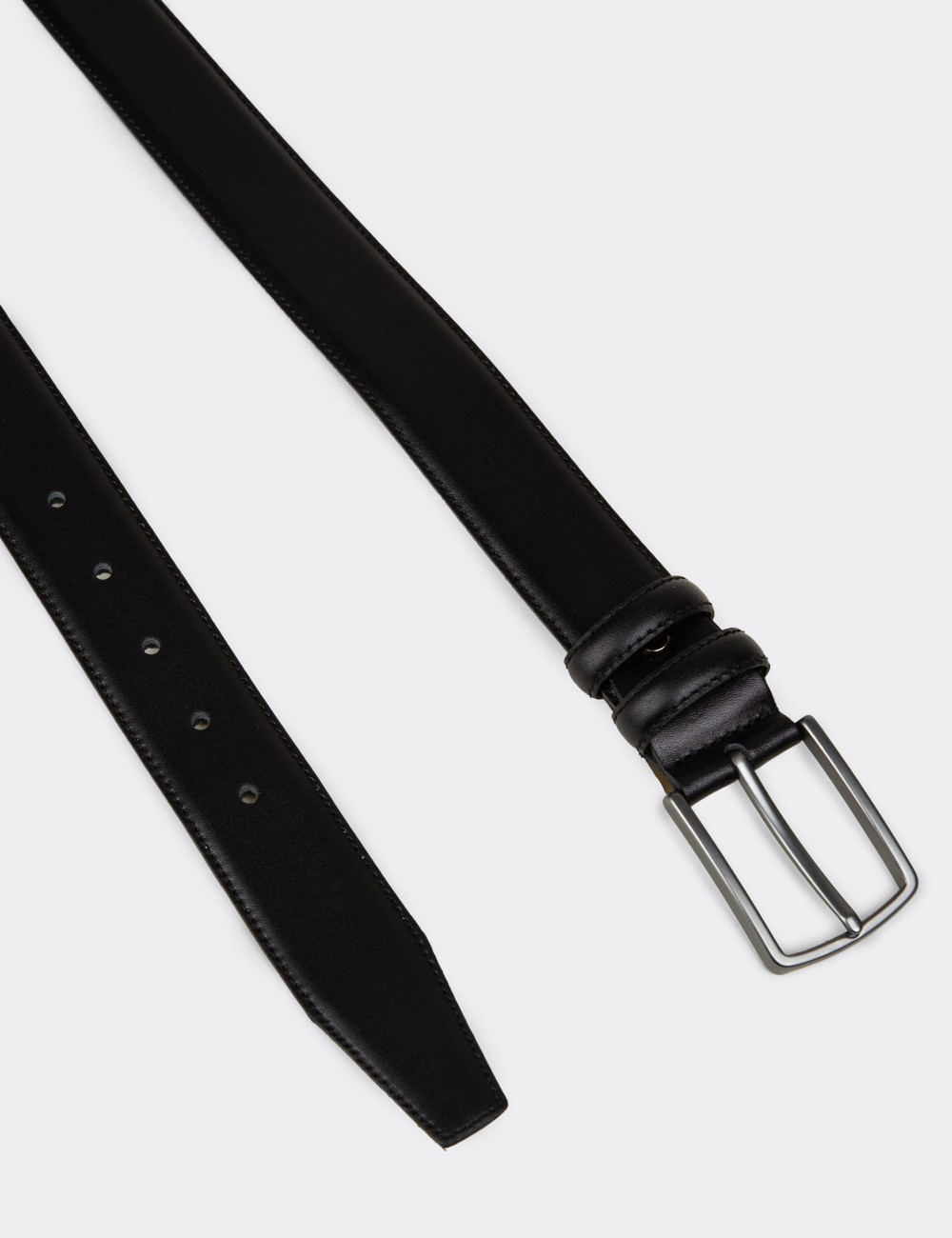 Leather Black Men's Belt - TB004MSYHW01