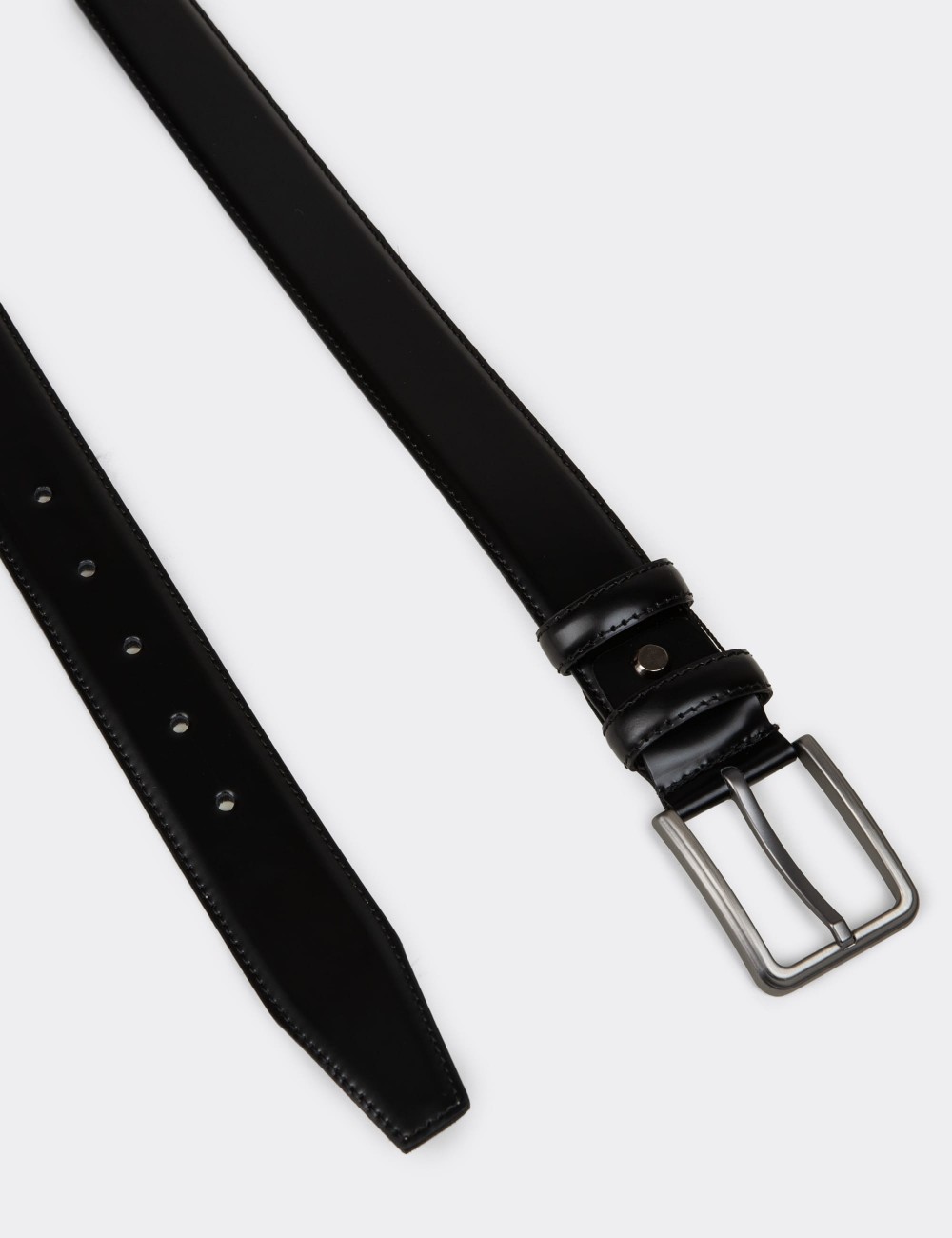 Leather Black Men's Belt - TB004MSYHW02