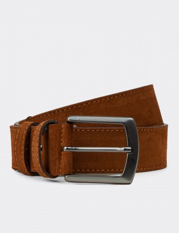 Suede Leather Tan Men's Belt