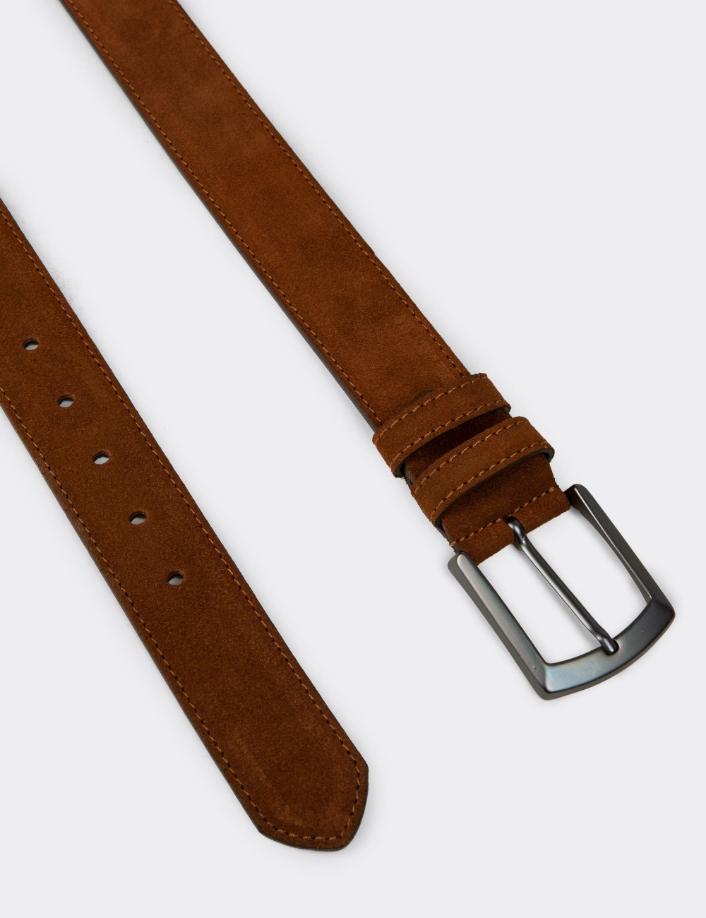 Suede Leather Tan Men's Belt - TB005MTBAW01