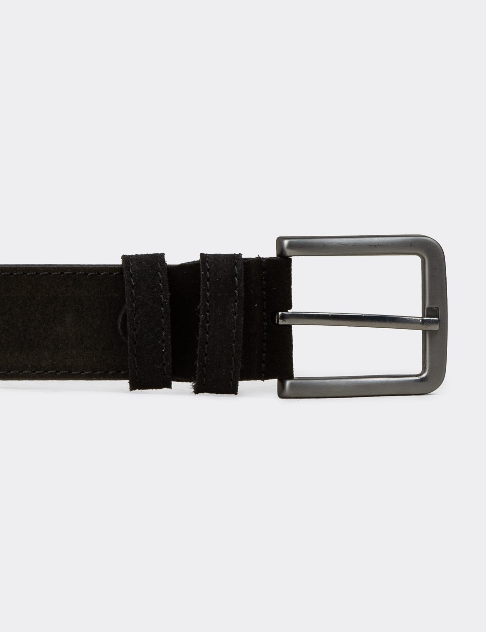 Suede Leather Black Men's Belt - TB005MSYHW01
