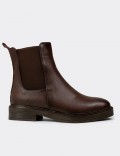 Women's Brown Leather Chelsea Boots