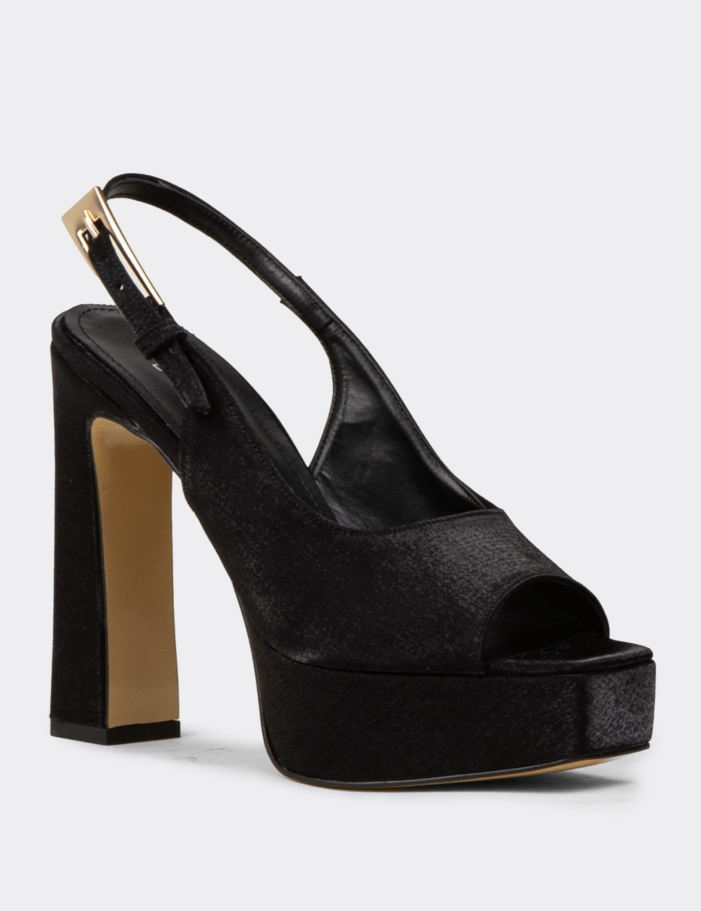 Women's Black Platform Pumps - SM229ZSYHM01