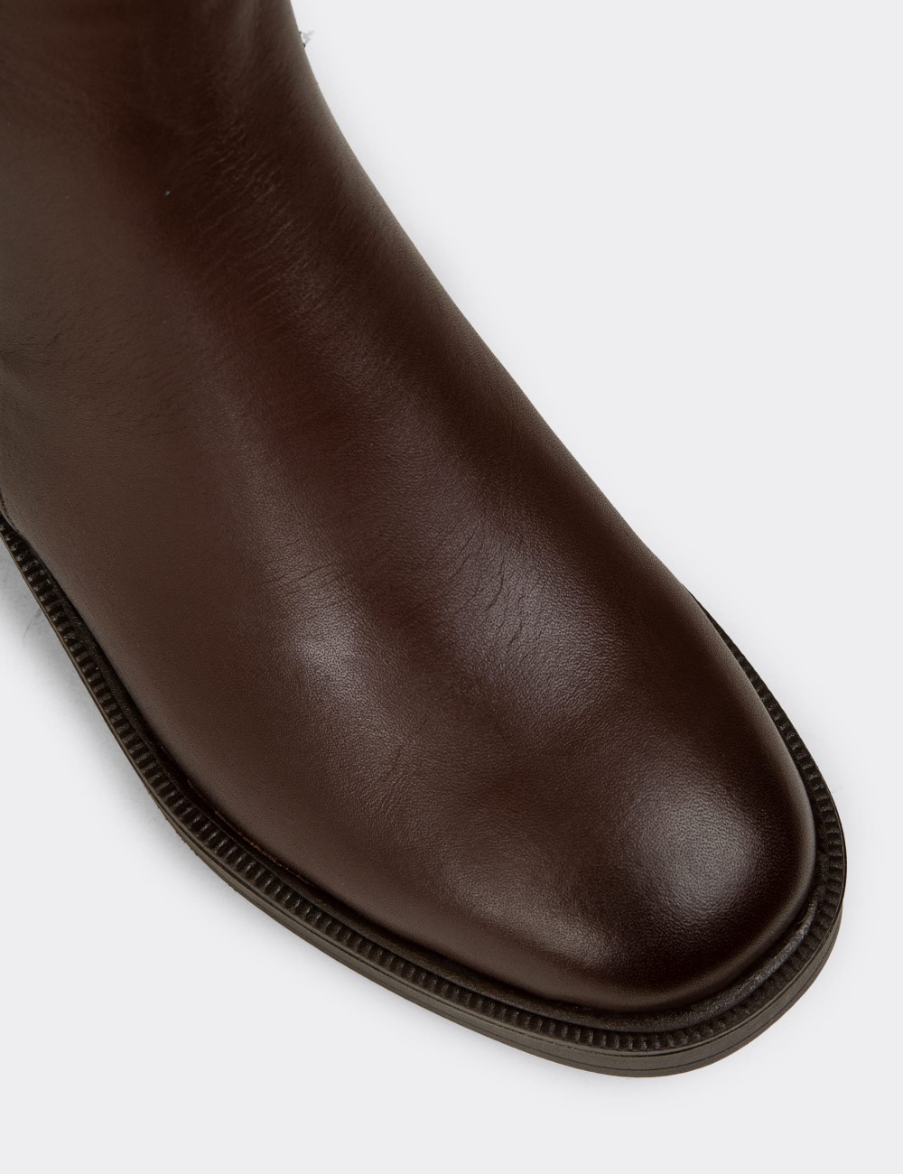 Women's Brown Leather Chelsea Boots - M2173ZKHVC01