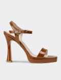 Women's Tan Patent Heels