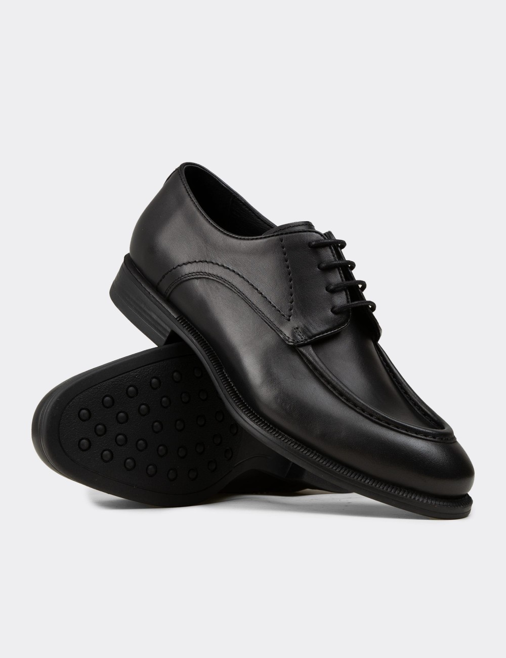 Men's Classic Black Leather Shoes - 02023MSYHC02
