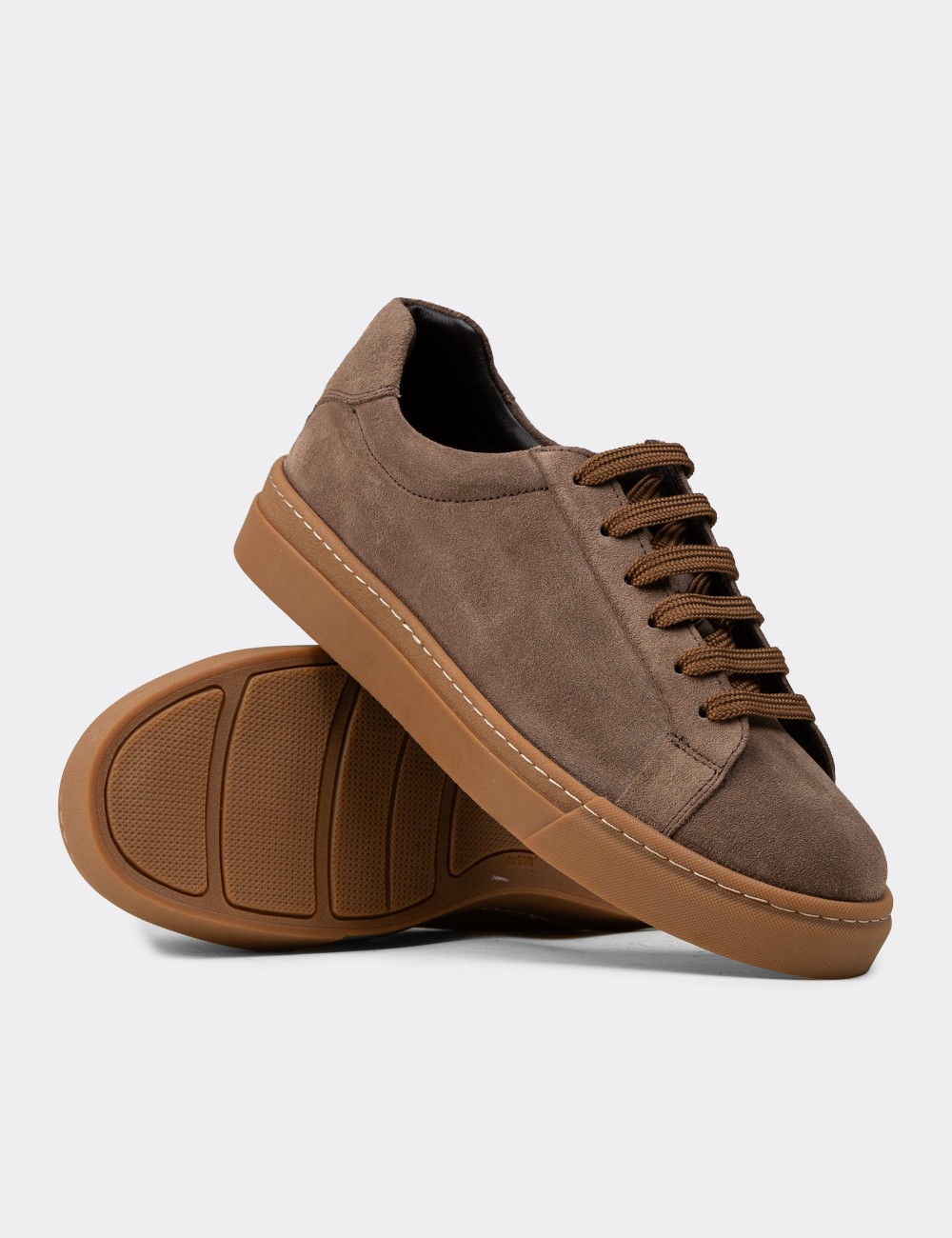 Men's Sandstone Suede Leather Sneakers - 02018MVZNC01