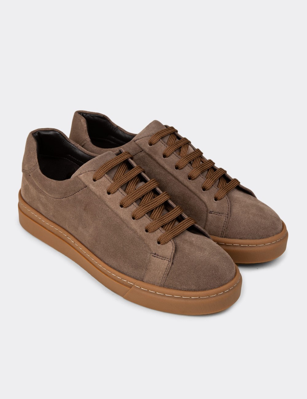 Men's Sandstone Suede Leather Sneakers - 02018MVZNC01