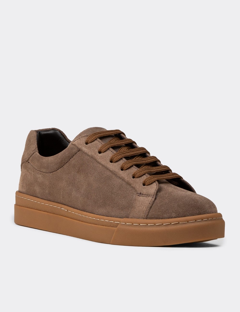 Men's Sandstone Suede Leather Sneakers - 02018MVZNC01
