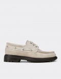 Men's Gray Leather Nautical Footwear