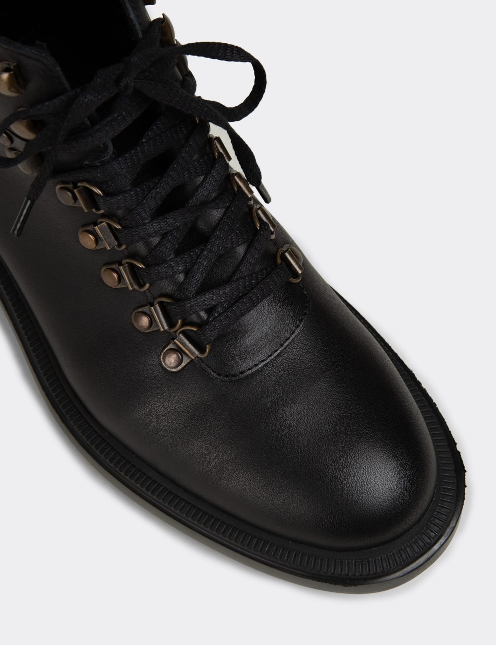 Women's Black Leather Boots - 01923MSYHE01