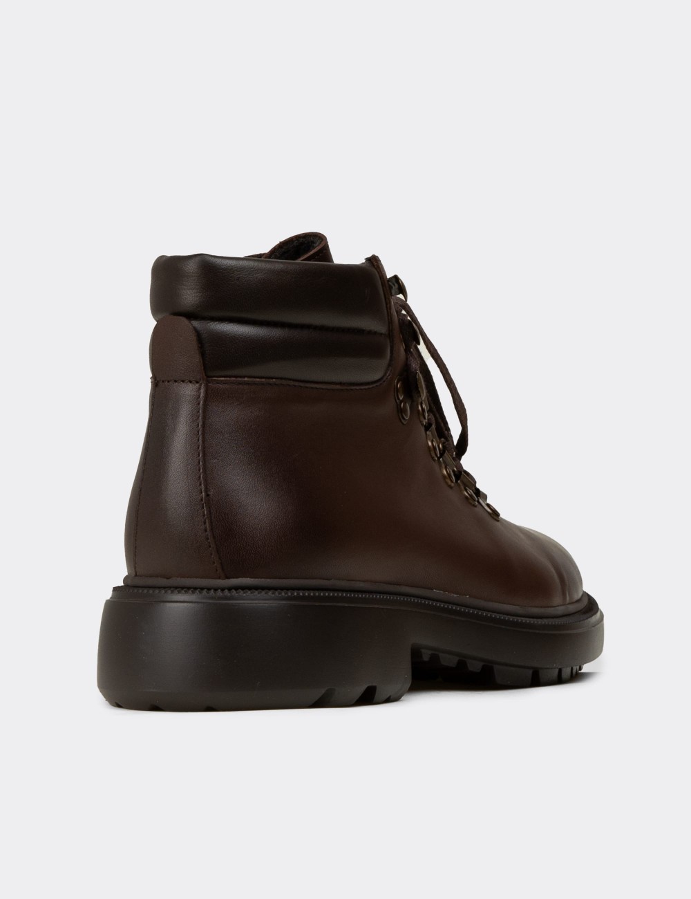 Men's Brown Leather Boots - 01923MKHVE01