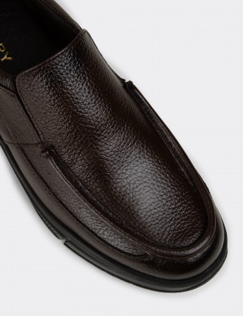 Men's Brown Leather Loafers