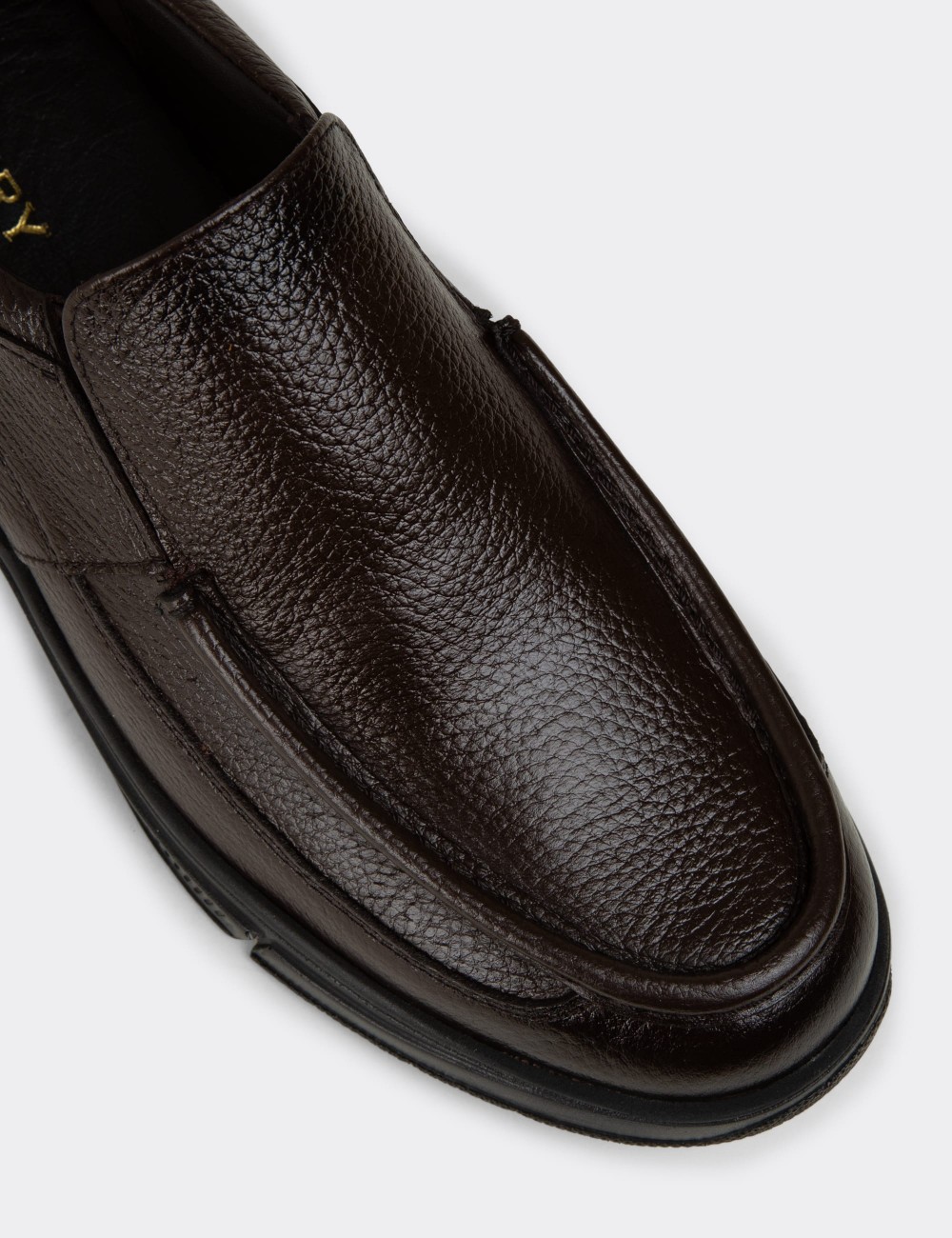 Men's Brown Leather Loafers - 01999MKHVC01
