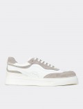Men's White Leather Sneakers