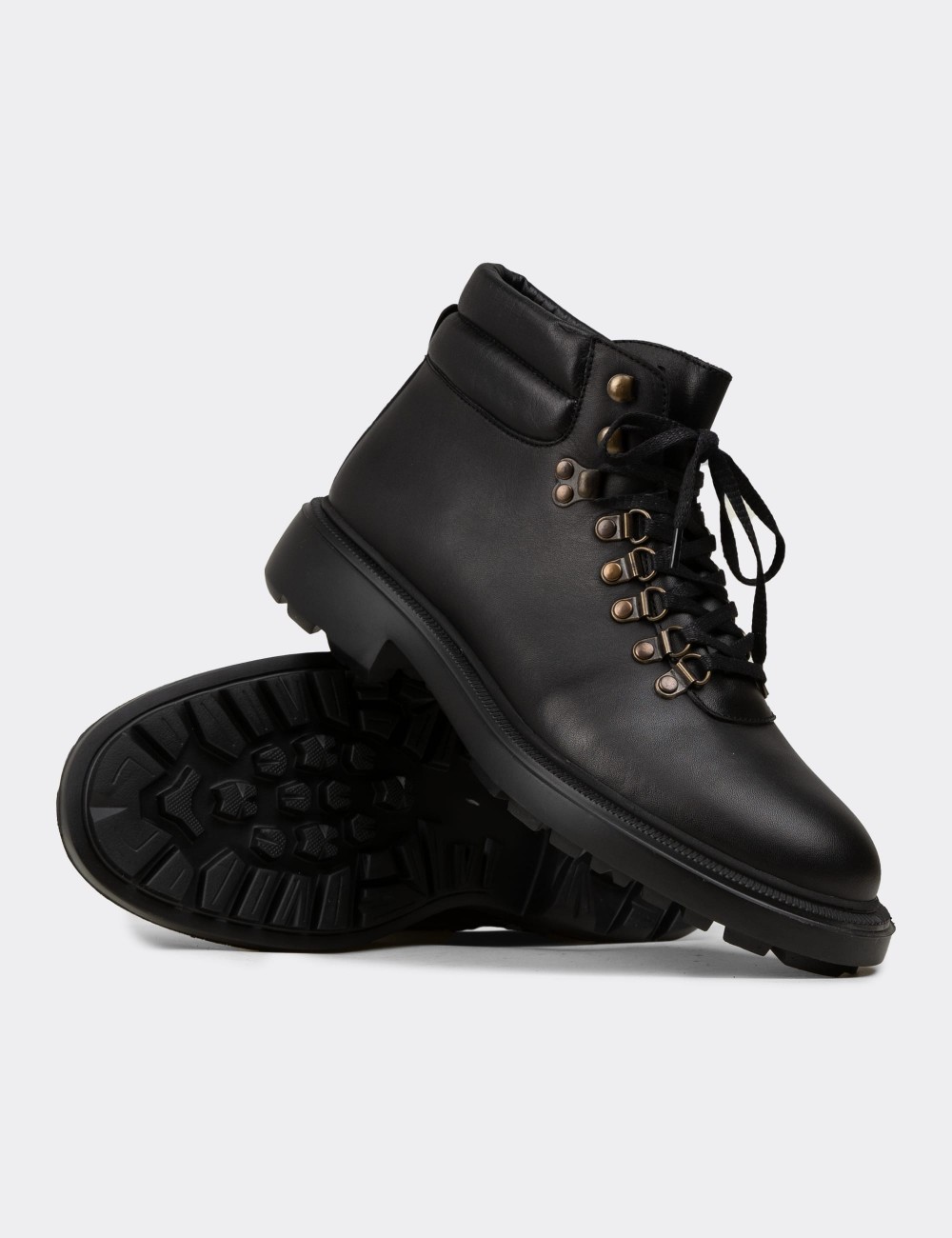 Women's Black Leather Boots - 01923MSYHE01