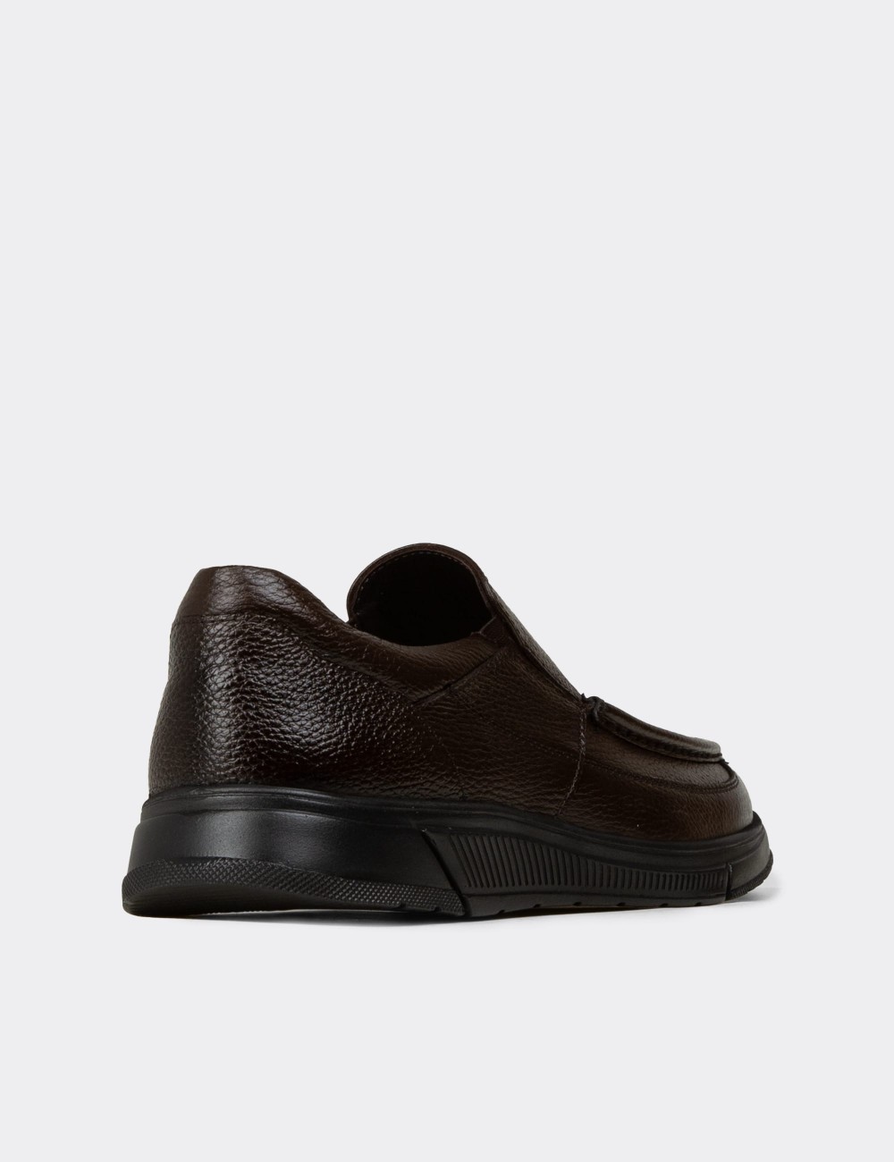 Men's Brown Leather Loafers - 01999MKHVC01