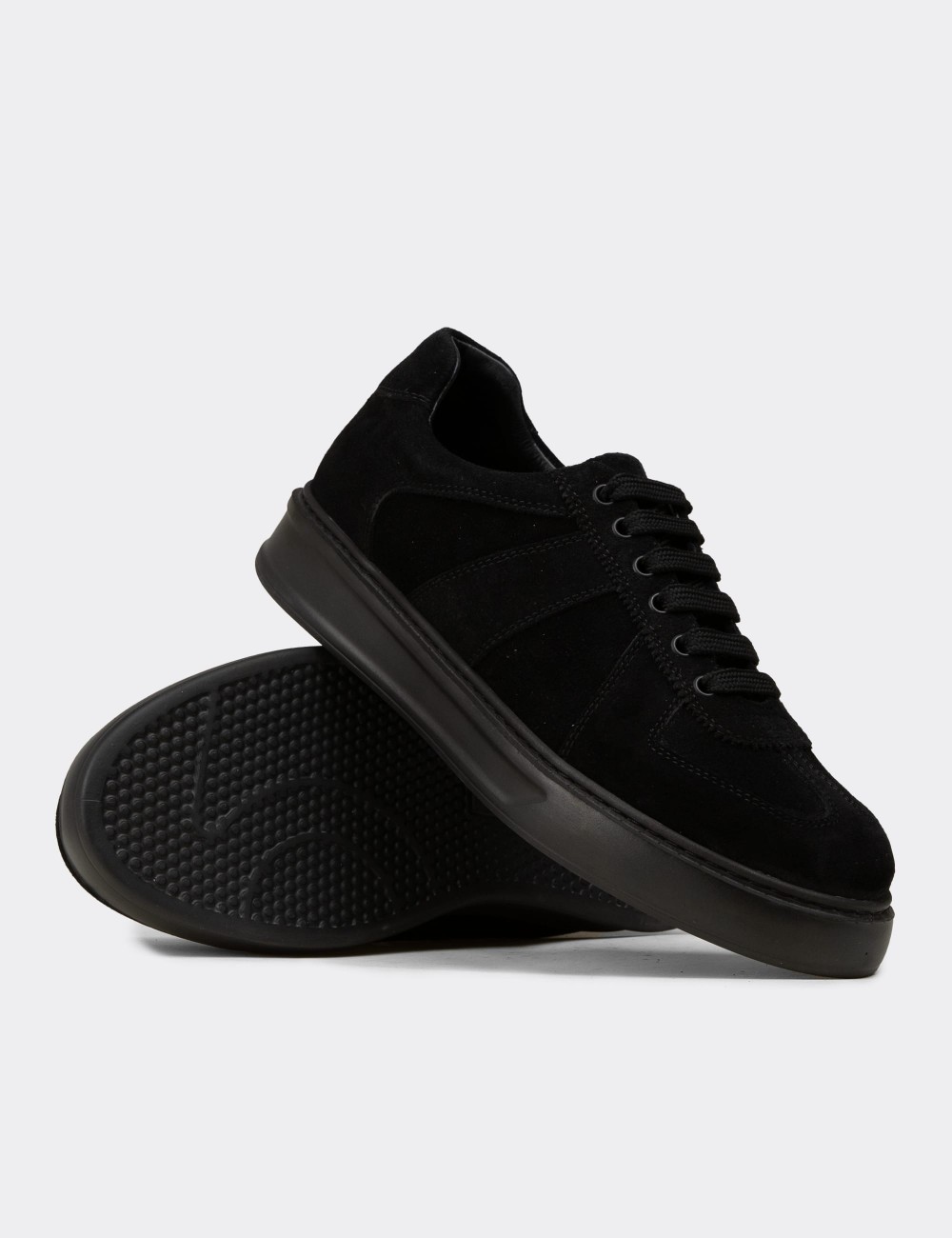 Men's Black Suede Sneakers - 02017MSYHP01