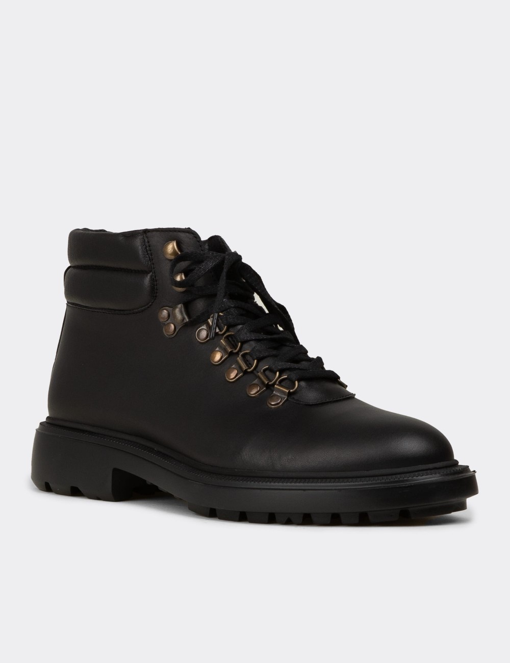 Women's Black Leather Boots - 01923MSYHE01