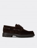 Men's Brown Suede Leather Nautical Footwear