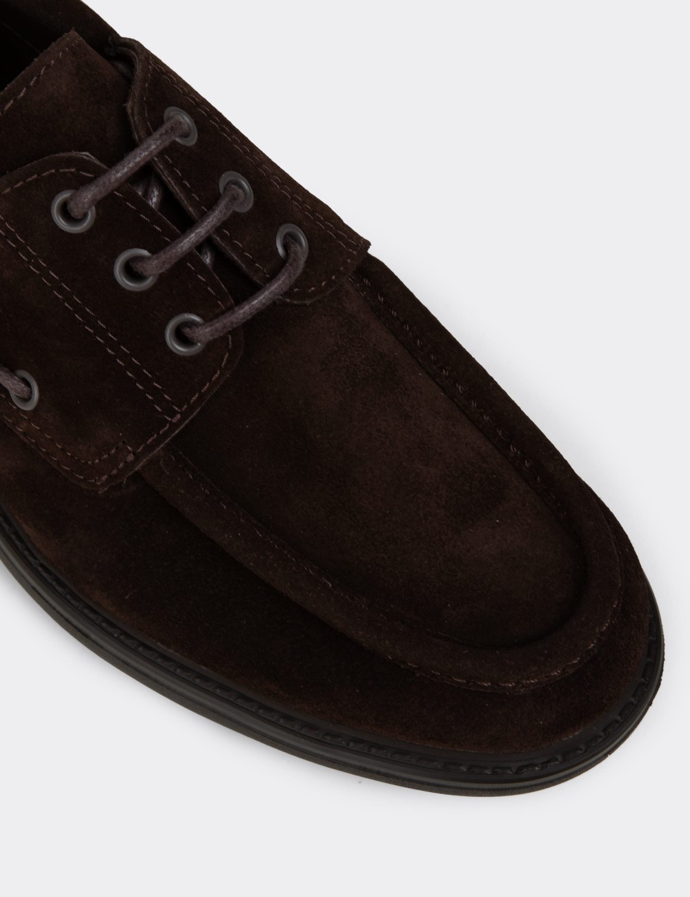 Men's Brown Suede Leather Nautical Footwear - 02016MKHVC02