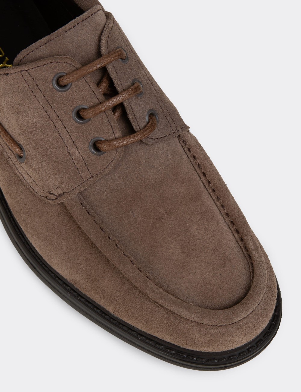 Men's Sandstone Suede Leather Nautical Footwear - 02016MVZNC01