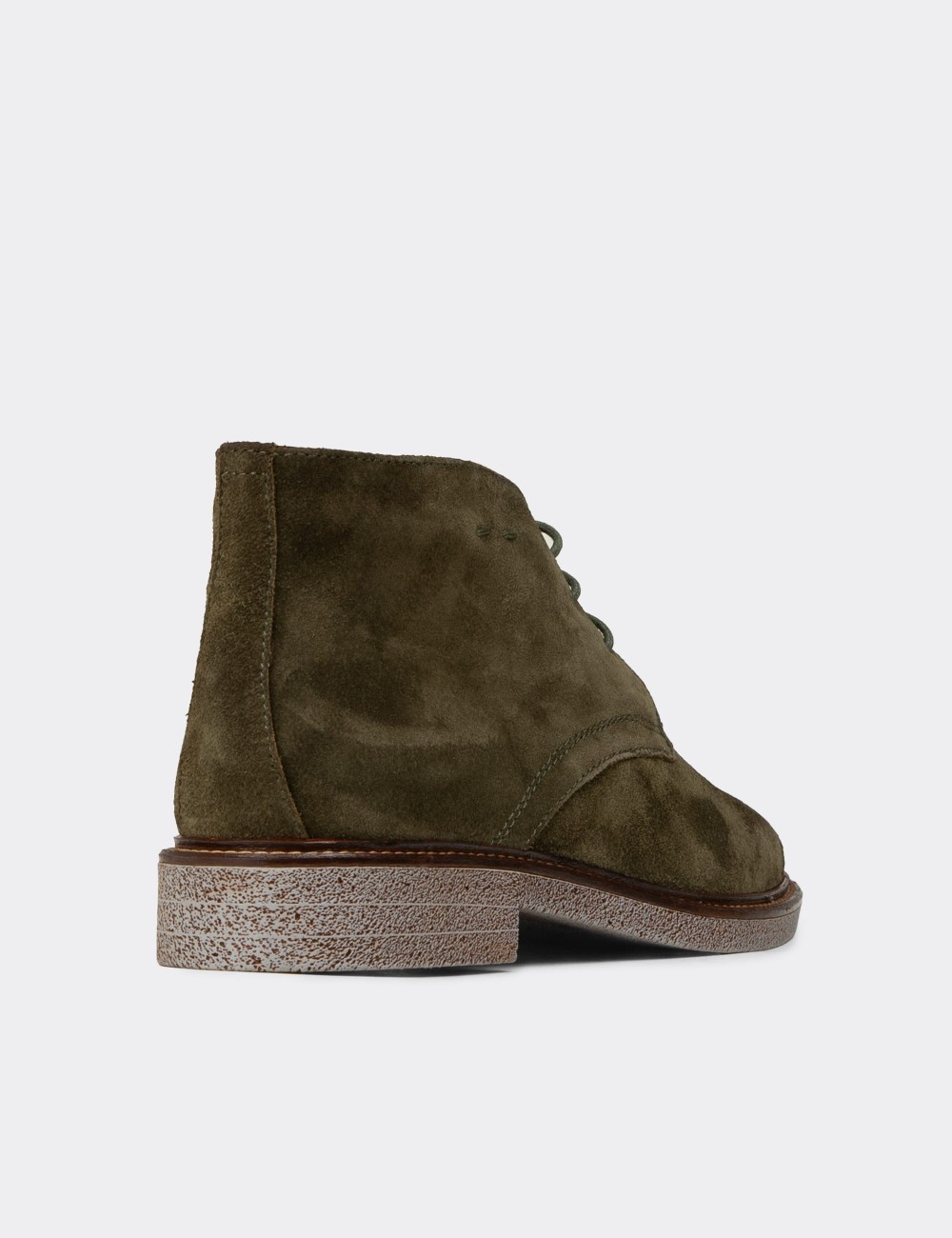 Women's Green Suede Leather Desert Boots - 01967ZYSLC01