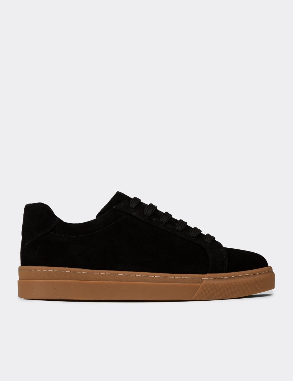 Men's Black Suede Sneakers - 02018MSYHC03