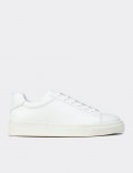 Men's White Leather Sneakers