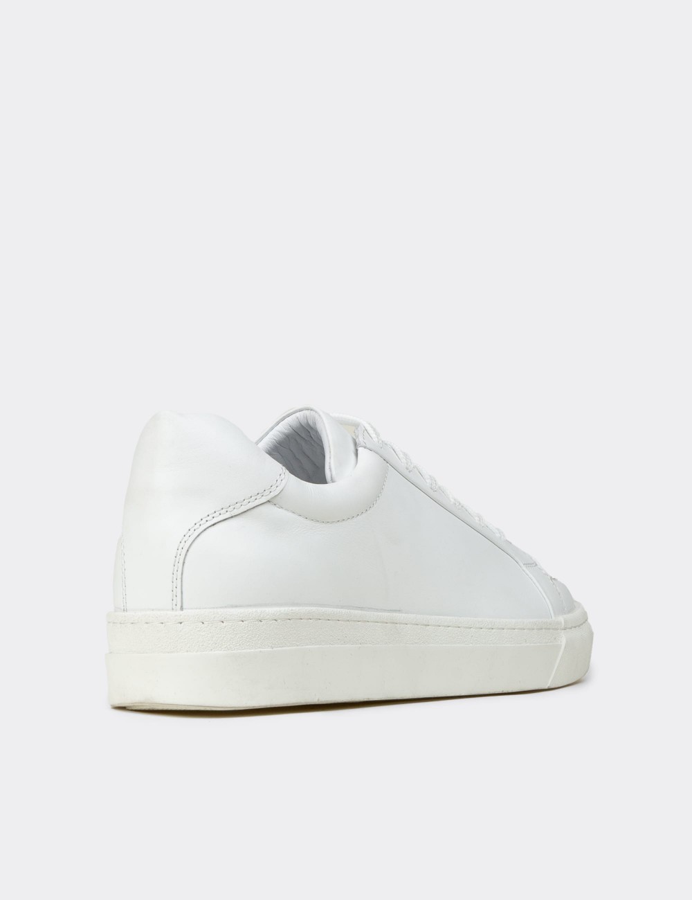 Men's White Leather Sneakers - 02018MBYZC01